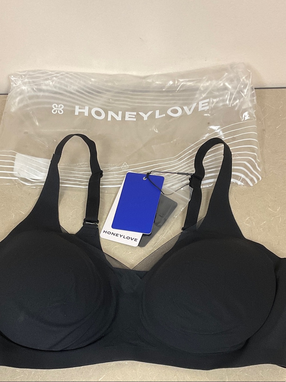 Honeylove Black Seamless Support Bra Size Large NWT
